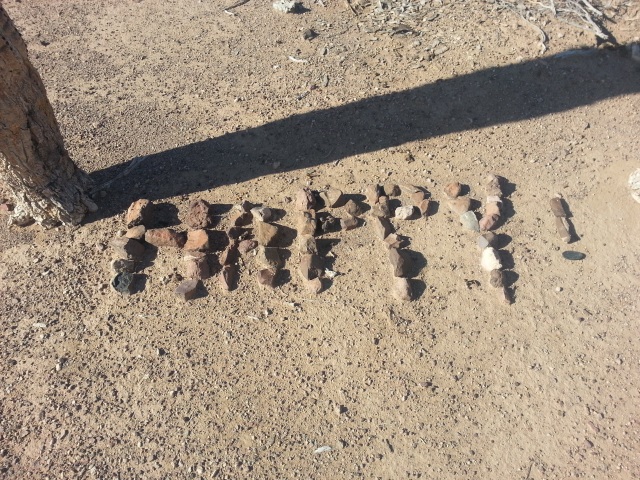 We made this HAPPY out of rocks in Dec. 2012. The New Years is gone but the happy stayed in place for 2 years LOL!!